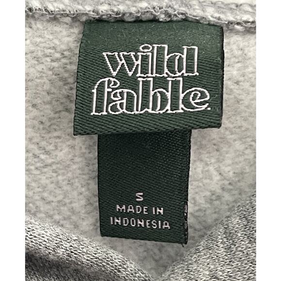 Wild Fable Women's Small Heather Gray Cropped Hoodie Oversize Drawstring #1607 - Picture 8 of 9